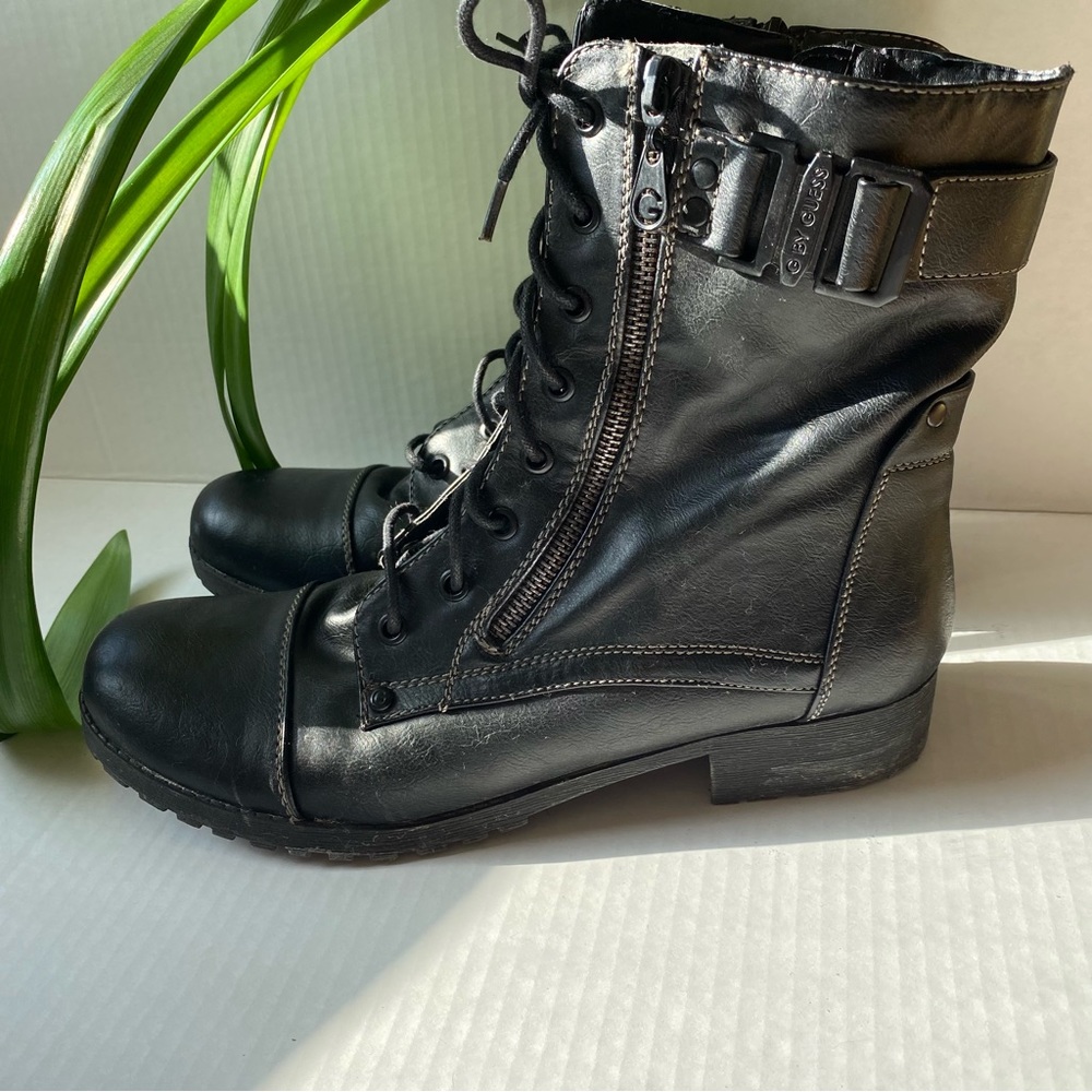 G By Guess Black Combat Boots